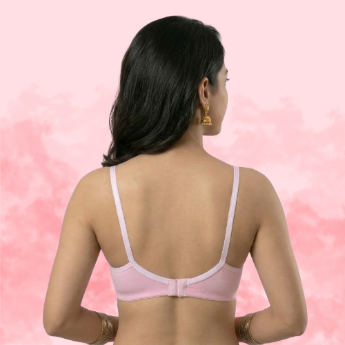 Cotton-Rich Full Coverage Solid T-Shirt Bra For Women