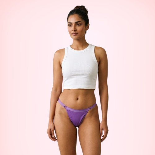 Cotton-Rich Mid-Rise Thong Panty For Women (Pack of 3)