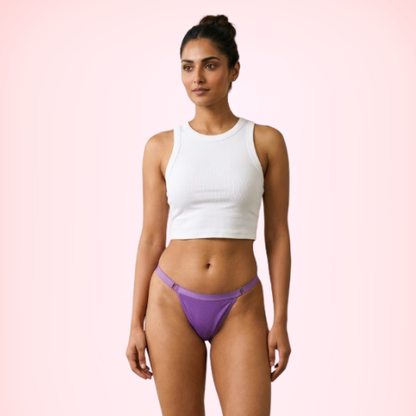 Cotton-Rich Mid-Rise Thong Panty For Women (Pack of 3)