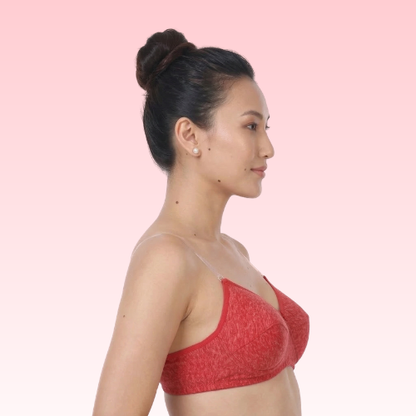 Cotton-Rich Transparent Straps Padded Bra For Women