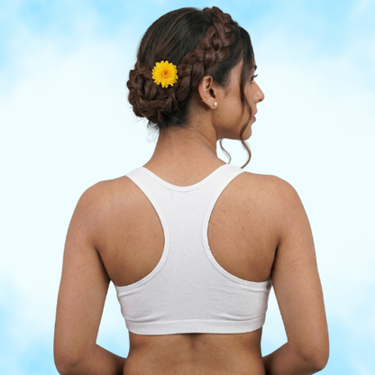 Cotton-Rich Full Coverage Solid Sports Bra For Women