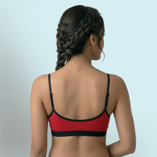 Cotton-Rich Full Coverage Solid Sports Bra For Women