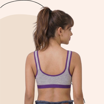 Cotton-Rich Full Coverage Solid Sports Bra For Women