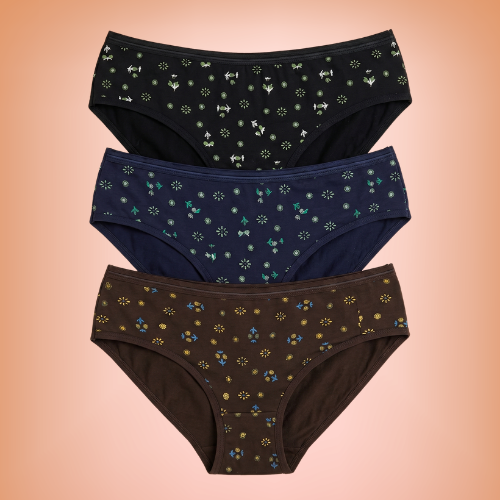 Cotton-Rich Low-Waist Printed Hipster Panty For Women (Pack of 3)