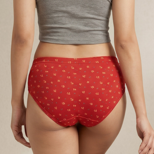 Cotton-Rich Mid-Waist Printed Hipster Panty For Women