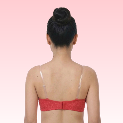 Cotton-Rich Transparent Straps Padded Bra For Women