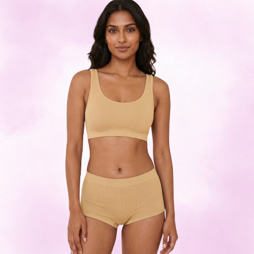 Cotton-Rich Full Coverage Everyday Lingerie Set For Women