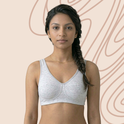 Cotton-Rich Full Coverage Double-Layered Solid Sports Bra For Women