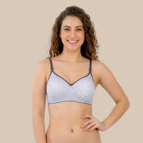 Cotton-Rich Full Coverage Printed Padded Bra For Women