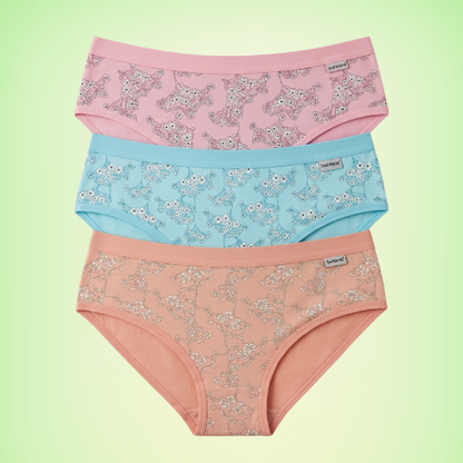 Cotton-Rich Mid-Waist Printed Brief Panty For Women (Pack of 3)