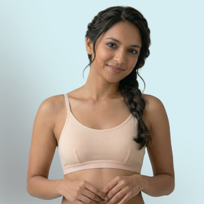 Cotton-Rich Full Coverage Solid Sports Bra For Women
