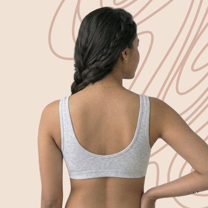 Cotton-Rich Full Coverage Double-Layered Solid Sports Bra For Women