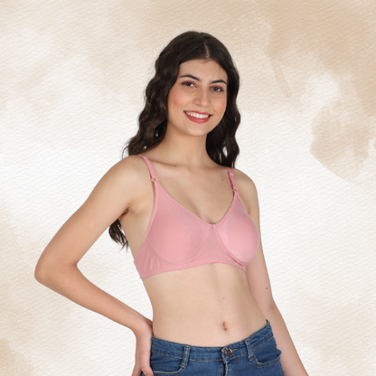 Cotton-Rich Full Coverage Double Layered T-Shirt Bra For Women