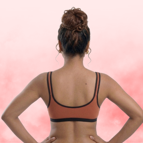 Cotton-Rich Full Coverage Solid Sports Bra For Women