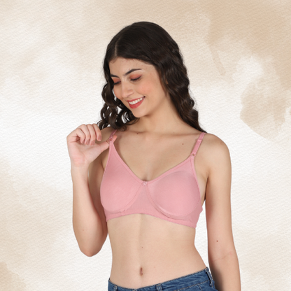 Cotton-Rich Full Coverage Double Layered T-Shirt Bra For Women