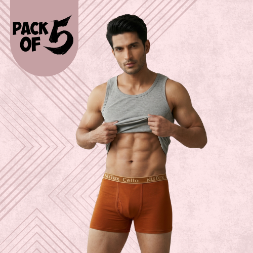 Cotton-Rich Solid Trunk For Men (Pack Of 5)