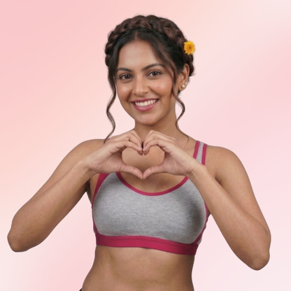 Cotton-Rich Full Coverage Sports Bra For Women