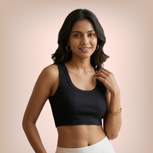 Cotton-Rich Stretchable Short Vest For Women