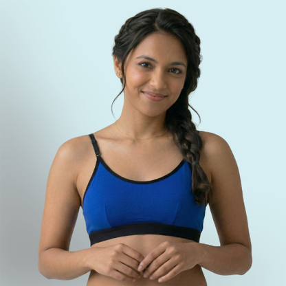 Cotton-Rich Full Coverage Solid Sports Bra For Women