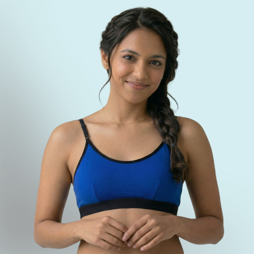 Cotton-Rich Full Coverage Solid Sports Bra For Women