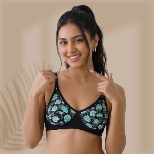Cotton-Rich Non-Padded Full Coverage Fancy Bra for Women