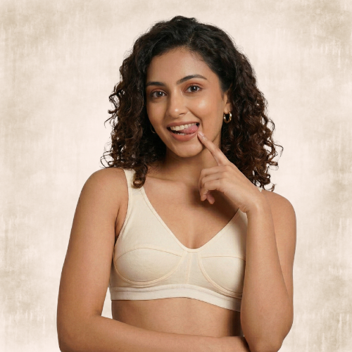 Cotton-Rich Full Coverage Solid Sports Bra For Women