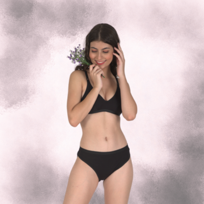 Cotton-Rich Full Coverage Everyday Lingerie Set For Women