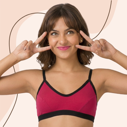 Cotton-Rich Full Coverage Sports Bra For Women