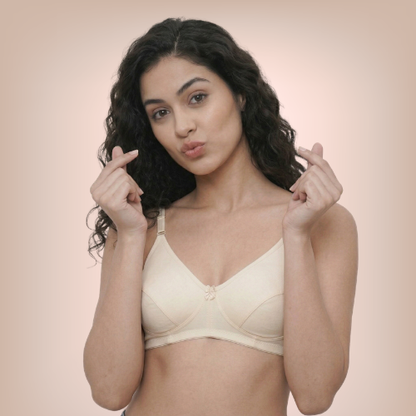 Cotton-Rich Full Coverage Padded Bra For Women