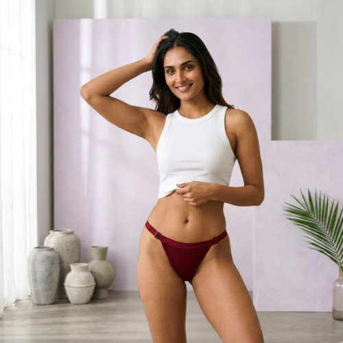 Cotton-Rich Mid-Rise Thong Panty For Women