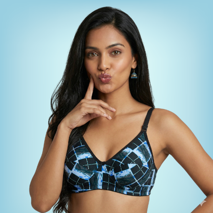 Cotton-Rich Full Coverage Solid Lightly Padded Bra For Women