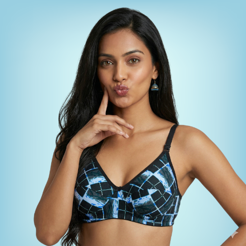 Cotton-Rich Full Coverage Solid Lightly Padded Bra For Women