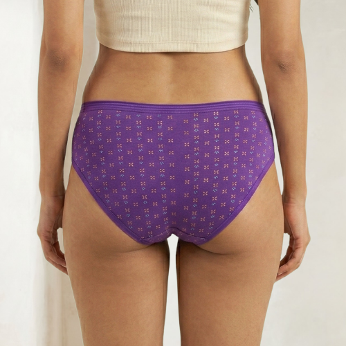 Cotton-Rich Mid-Waist Printed Hipster Panty for Women