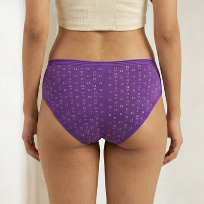 Cotton-Rich Mid-Waist Printed Hipster Panty for Women
