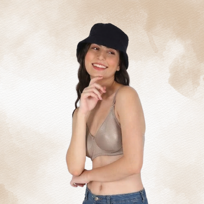 Cotton-Rich Full Coverage Double Layered T-Shirt Bra For Women