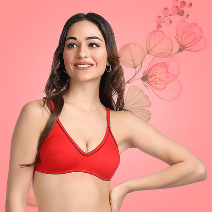 Cotton-Rich Full Coverage Solid T-Shirt Bra For Women