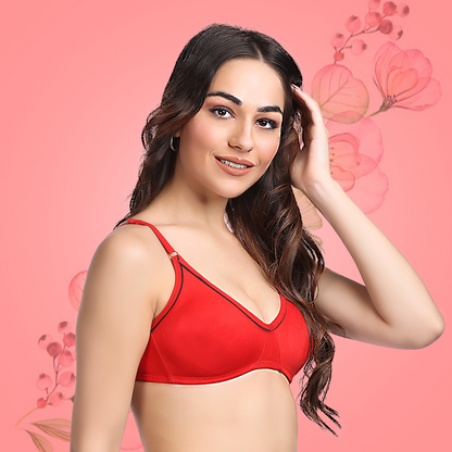 Cotton-Rich Full Coverage Solid T-Shirt Bra For Women