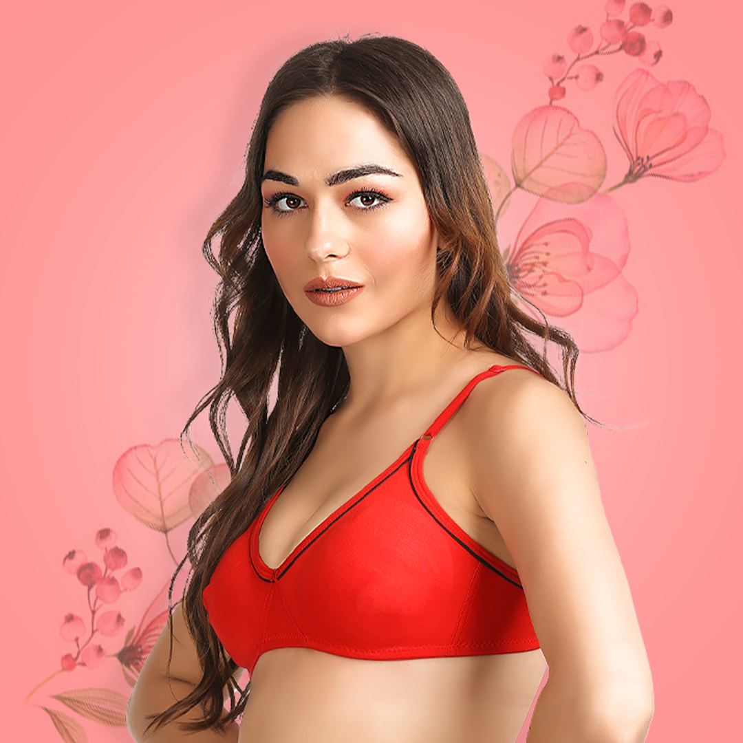 Cotton-Rich Full Coverage Solid T-Shirt Bra For Women