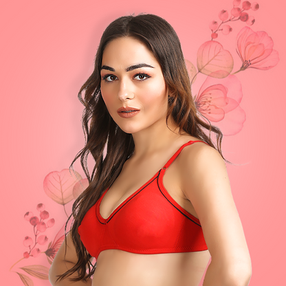 Cotton-Rich Full Coverage Solid T-Shirt Bra For Women