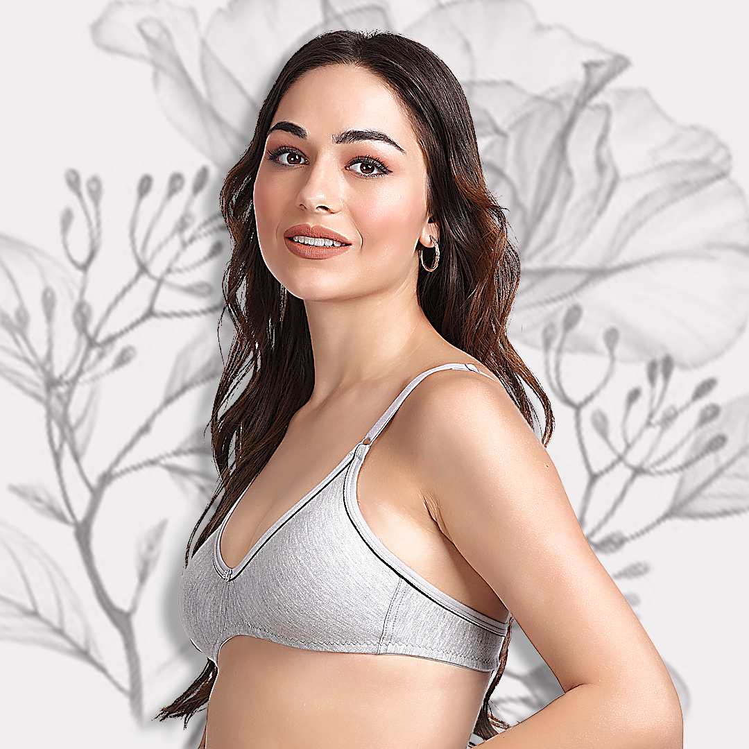 Cotton-Rich Full Coverage Solid T-Shirt Bra For Women