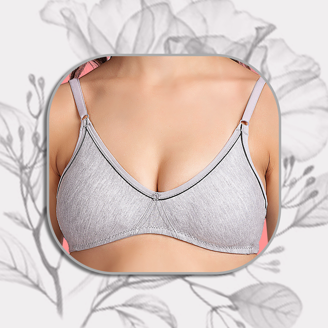 Cotton-Rich Full Coverage Solid T-Shirt Bra For Women