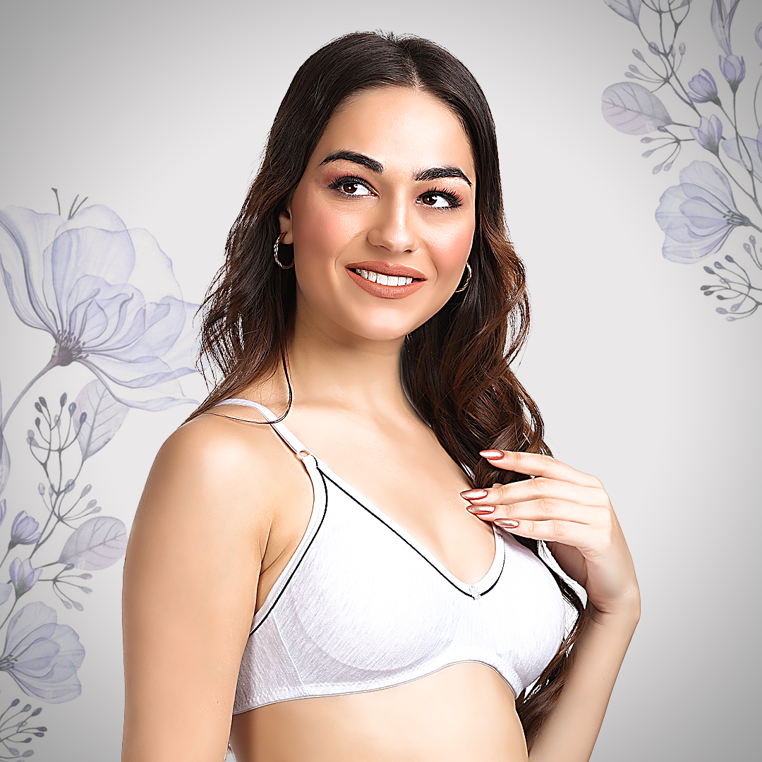 Cotton-Rich Full Coverage Solid T-Shirt Bra For Women