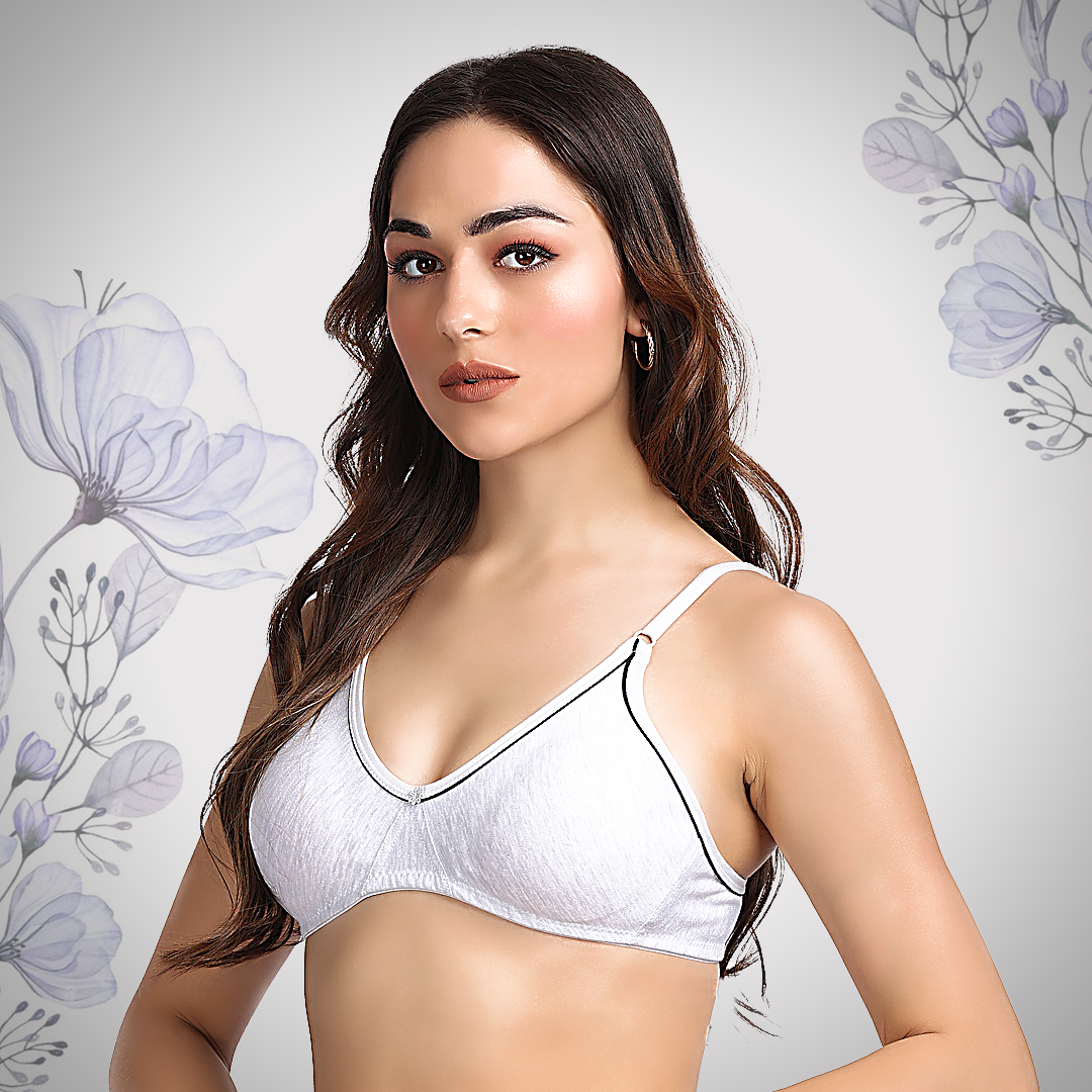 Cotton-Rich Full Coverage Solid T-Shirt Bra For Women