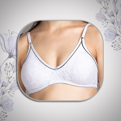 Cotton-Rich Full Coverage Solid T-Shirt Bra For Women