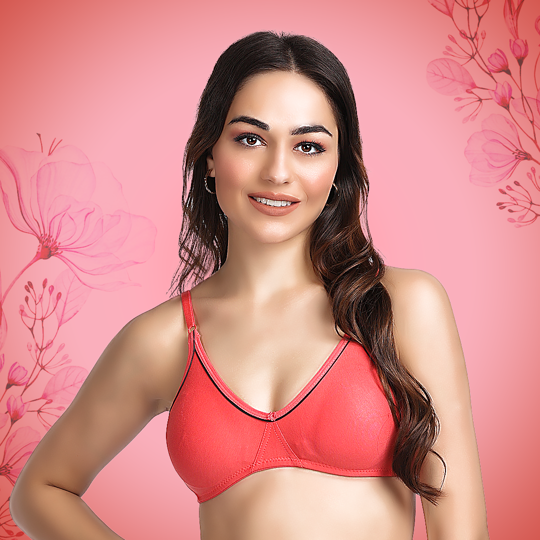 Cotton-Rich Full Coverage Solid T-Shirt Bra For Women