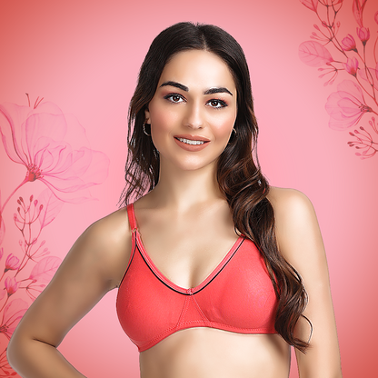 Cotton-Rich Full Coverage Solid T-Shirt Bra For Women