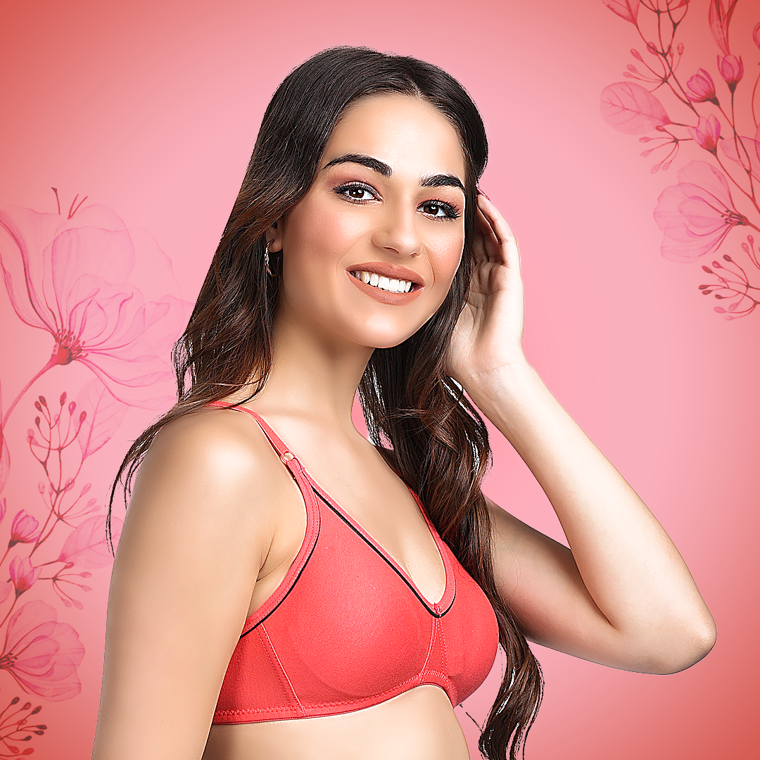 Cotton-Rich Full Coverage Solid T-Shirt Bra For Women