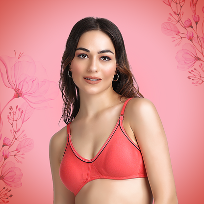 Cotton-Rich Full Coverage Solid T-Shirt Bra For Women