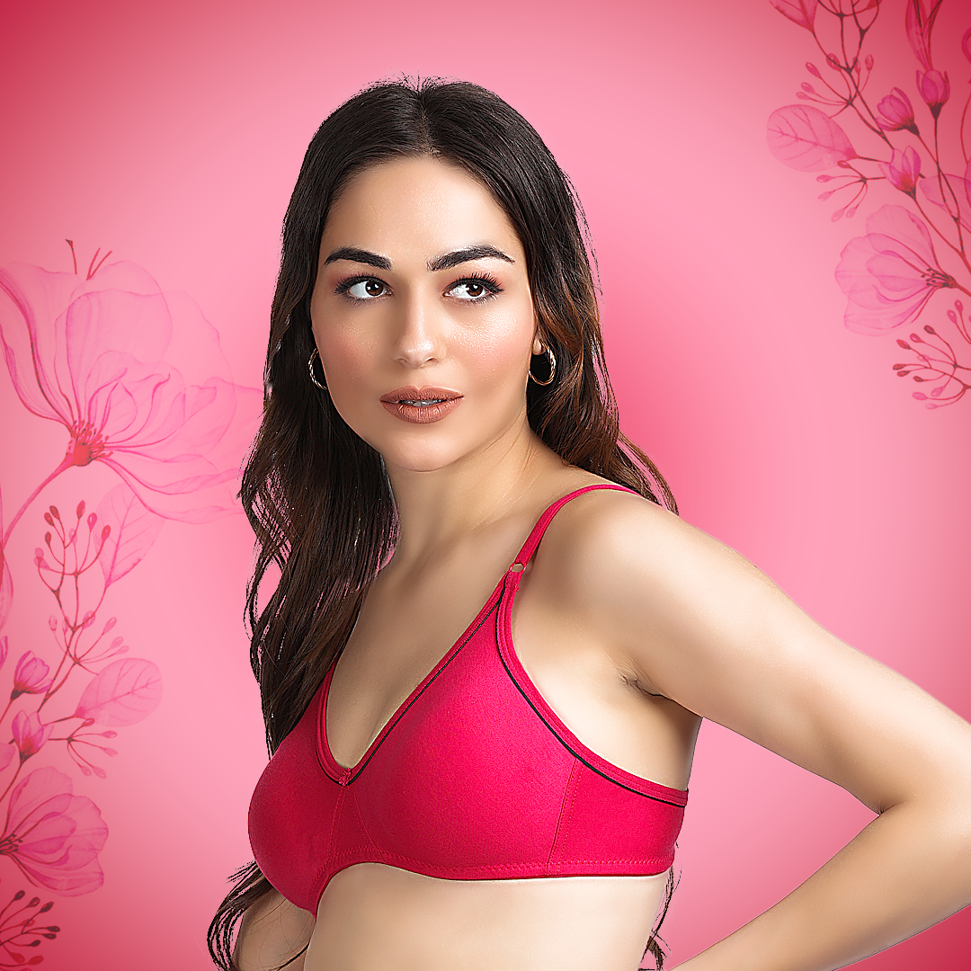 Cotton-Rich Full Coverage Solid T-Shirt Bra For Women