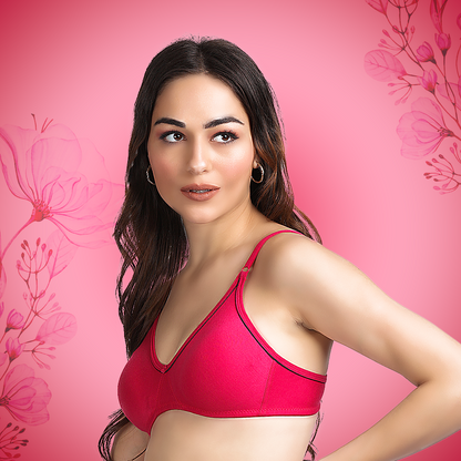 Cotton-Rich Full Coverage Solid T-Shirt Bra For Women